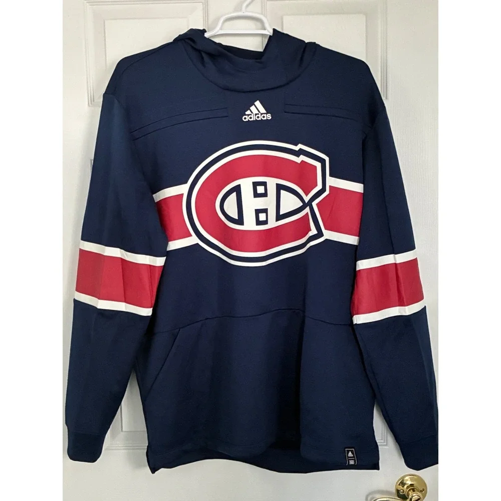 Men's XL NWOT‎ Montreal Canadiens adidas Navy Reverse Retro Pullover Hoodi